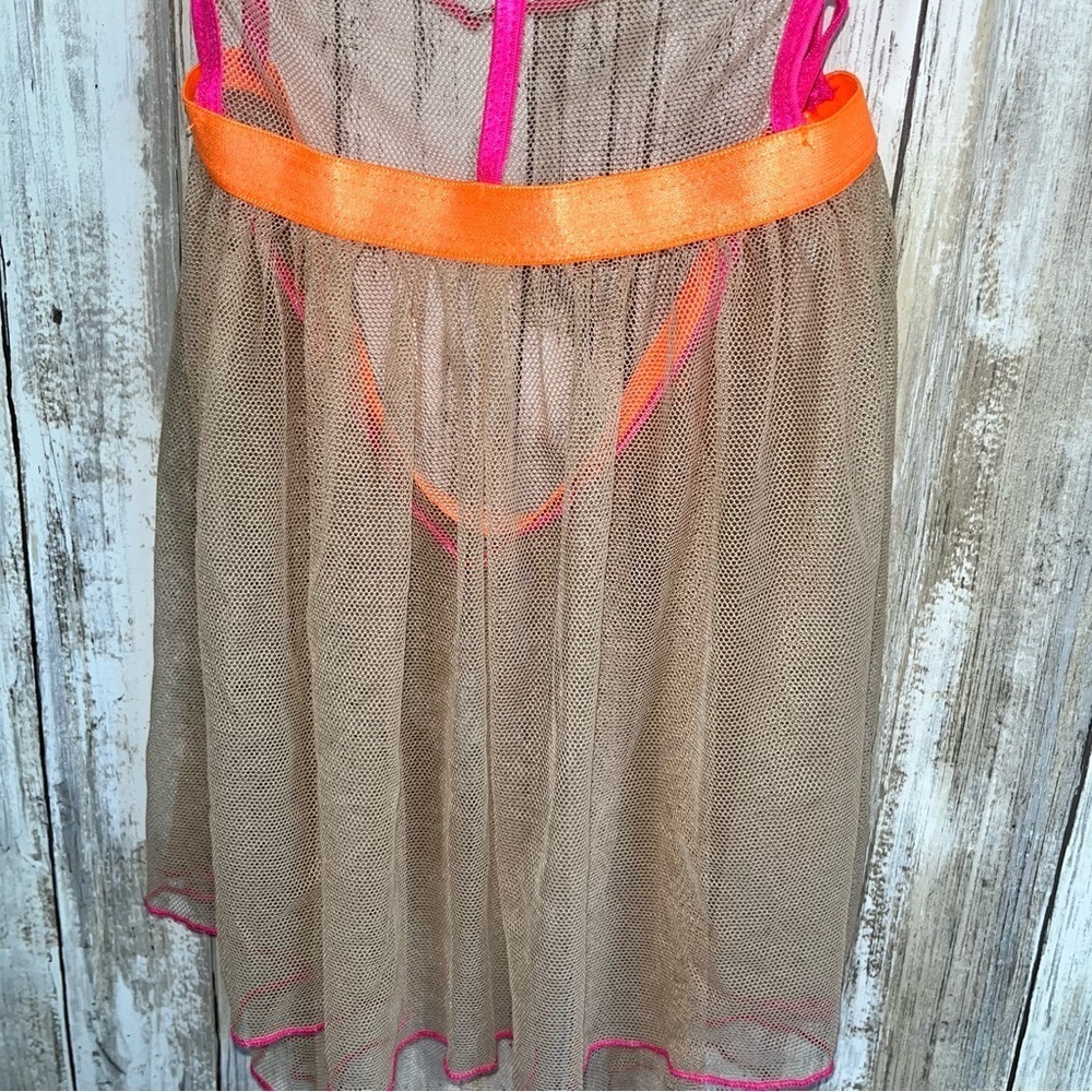 NWT Mapale Neon Candy Mesh Babydoll Lingerie - Picture 4 of 8